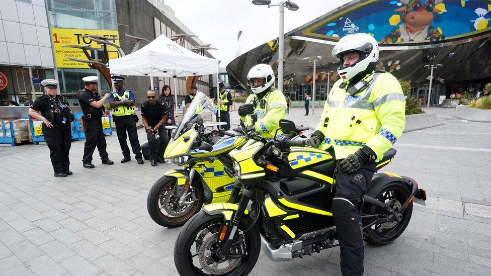 Police officers in Birmingham city centre for the Commonwealth Games