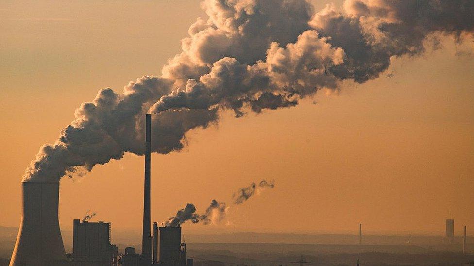 Steam and exhaust rise from the power plant of STEAG in Germany.