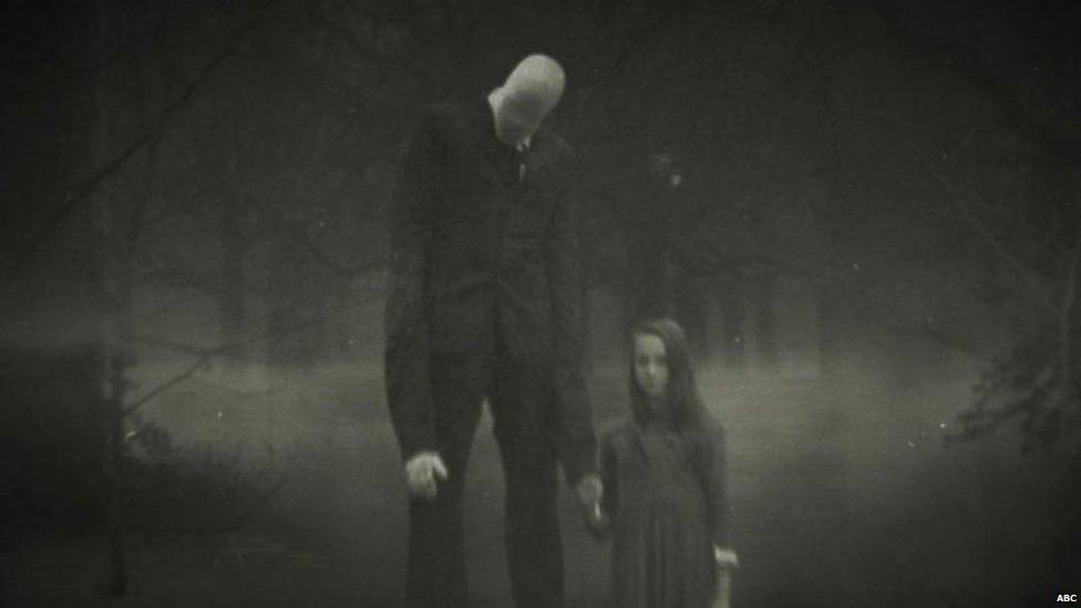 The Slender Man character is often the subject of online horror stories written by teens