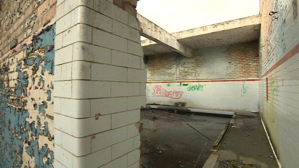 Derelict pithead bath-house at Lynemouth