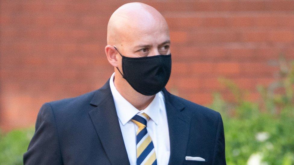 PC Benjamin Monk arrives at Birmingham Crown Court on 14 June