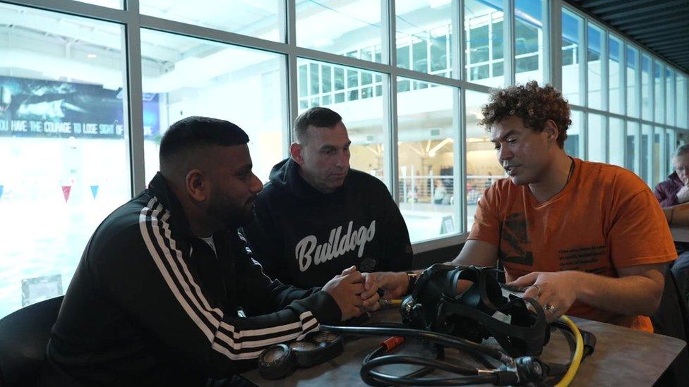 Curly from Morecambe Area Divers with Salim and Shaun