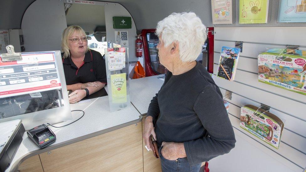 Inside a mobile post office