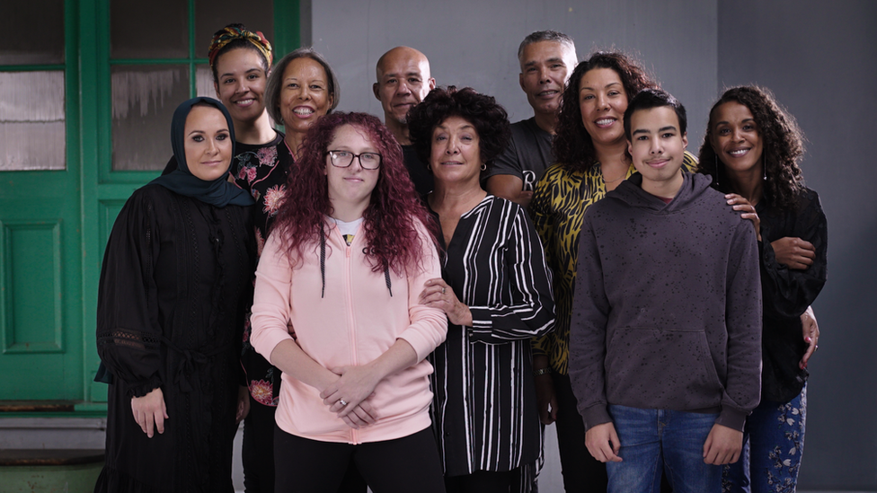 Film-maker Liana Stewart (far right) and her maternal family