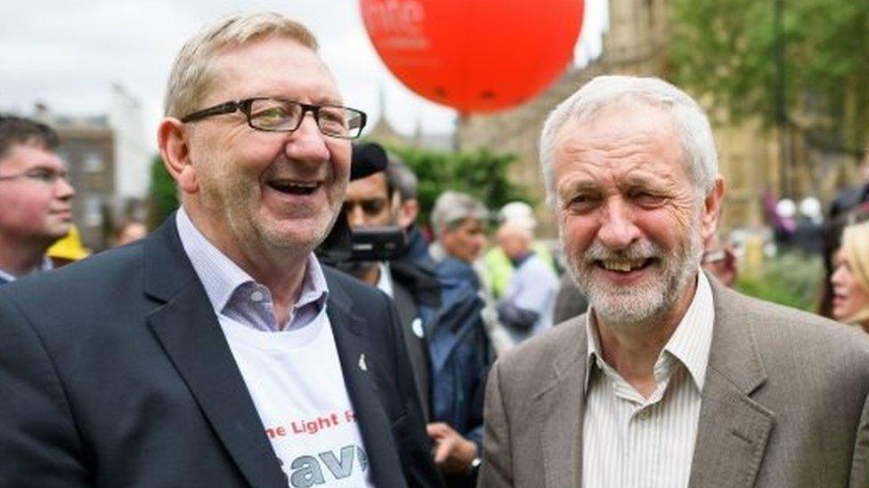 Len McCluskey and Jeremy Corbyn