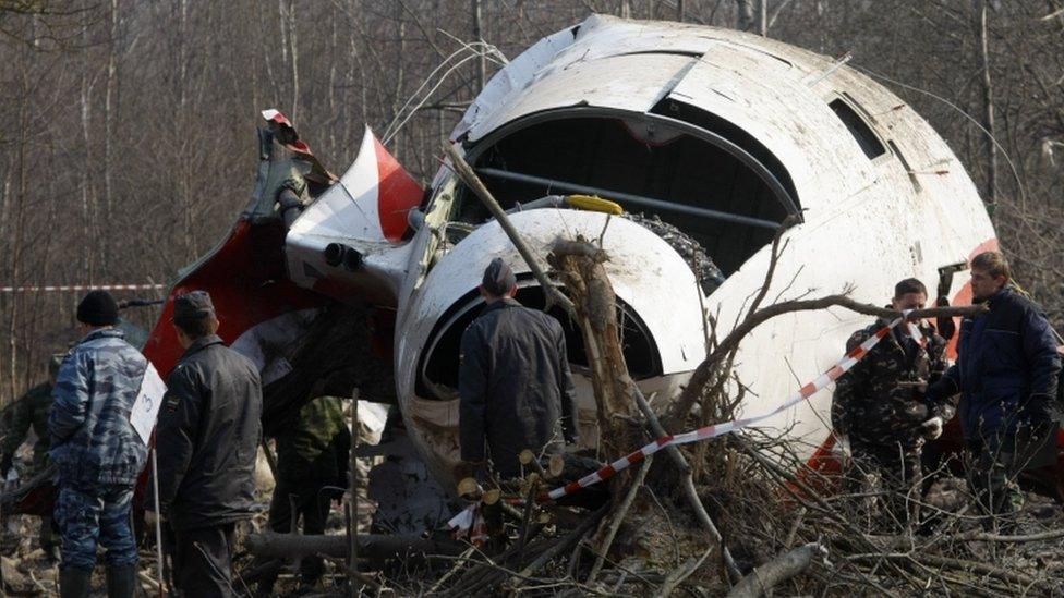 Wreckage of Tupolev near Smolensk (April 2010)