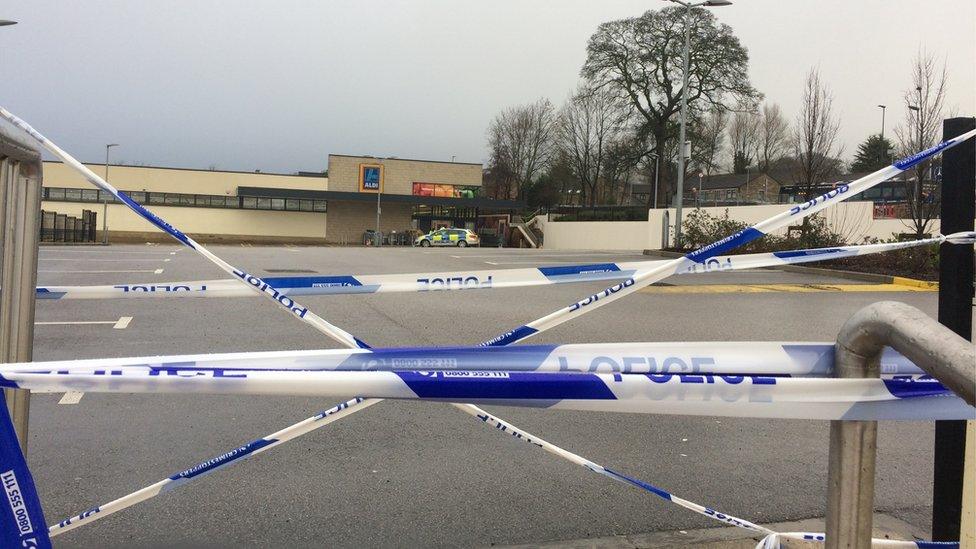 The scene at the Aldi store in Skipton