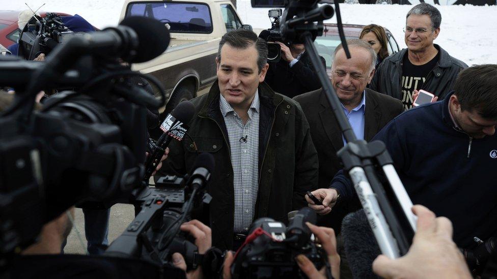 Ted Cruz faces the media