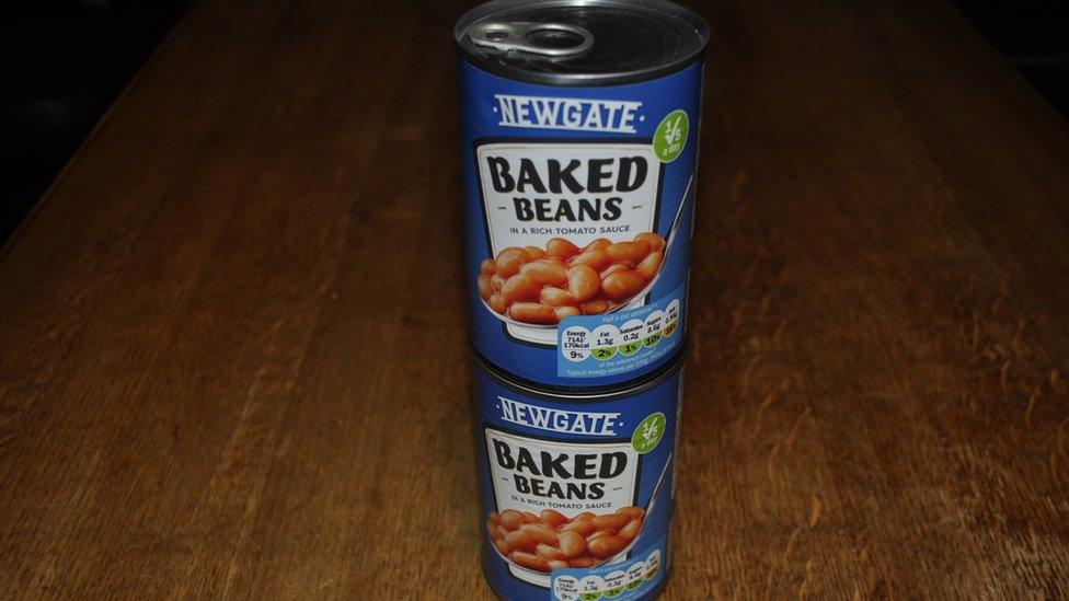 Two cans of beans