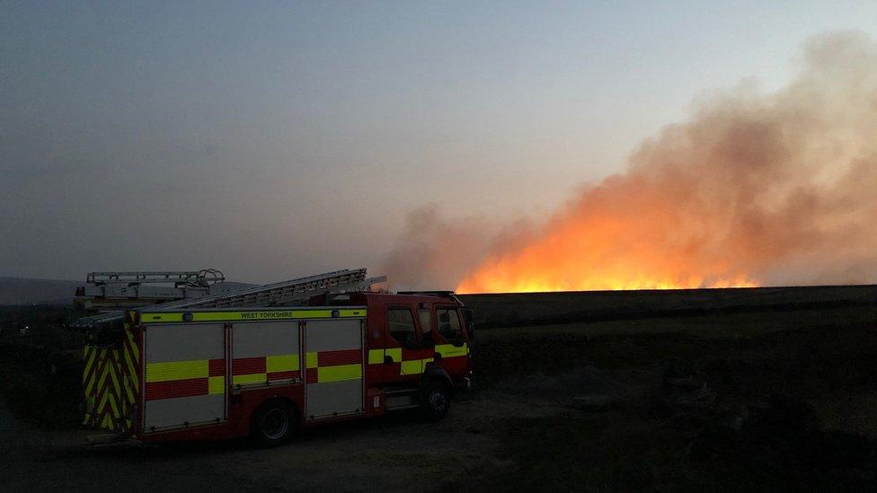 Fire near Cupwith Reservoir