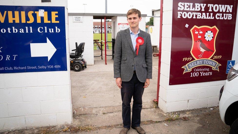 Keir Mather outside Selby FC's ground