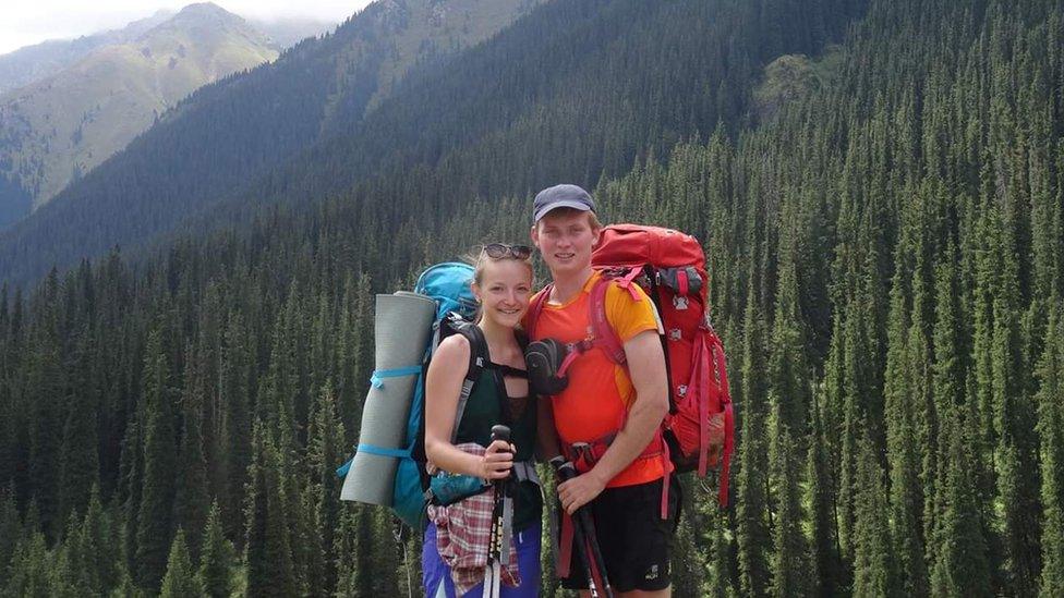 Dana Druka and her partner Owain Simpson trekked through the Tian Shan mountains in Kyrgyzstan in Central Asia