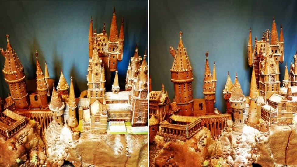 Hogwarts in gingerbread.