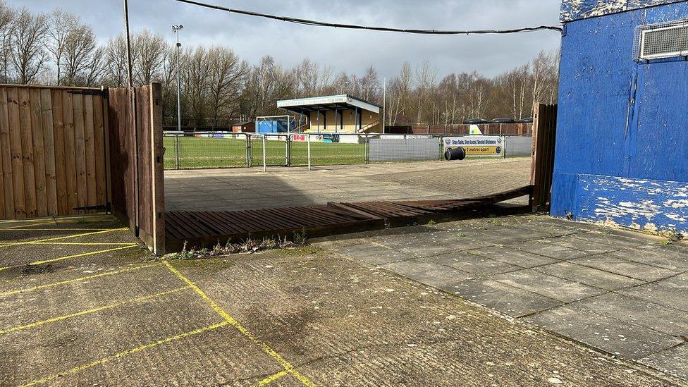 Damage at Bedford Town Football Club