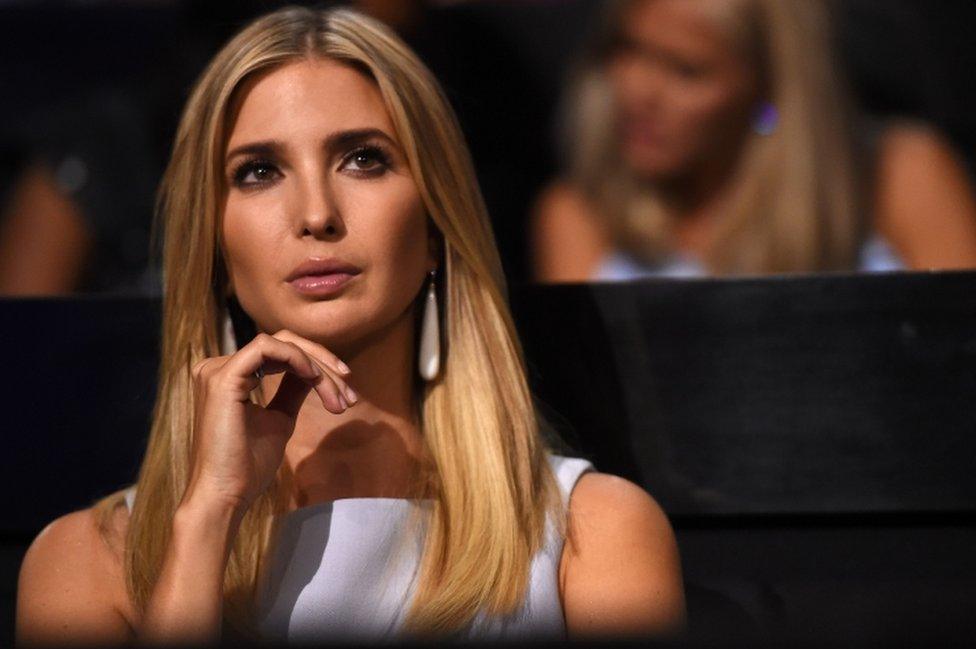 A photo taken on July 19, 2016 shows Donald Trump's daughter Ivanka on the second day of the Republican National Convention at Quicken Loans Arena in Cleveland, Ohio.