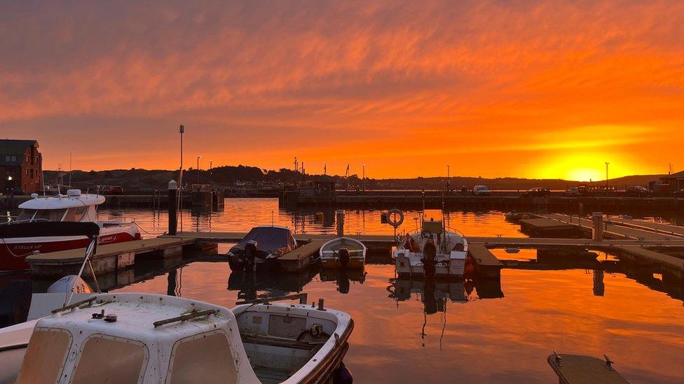 Sunrise of Padstow in Cornwall