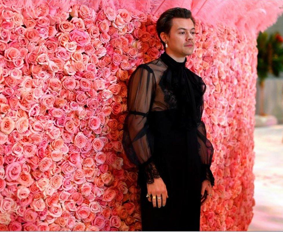 Harry Styles at the Met Gala in 2019