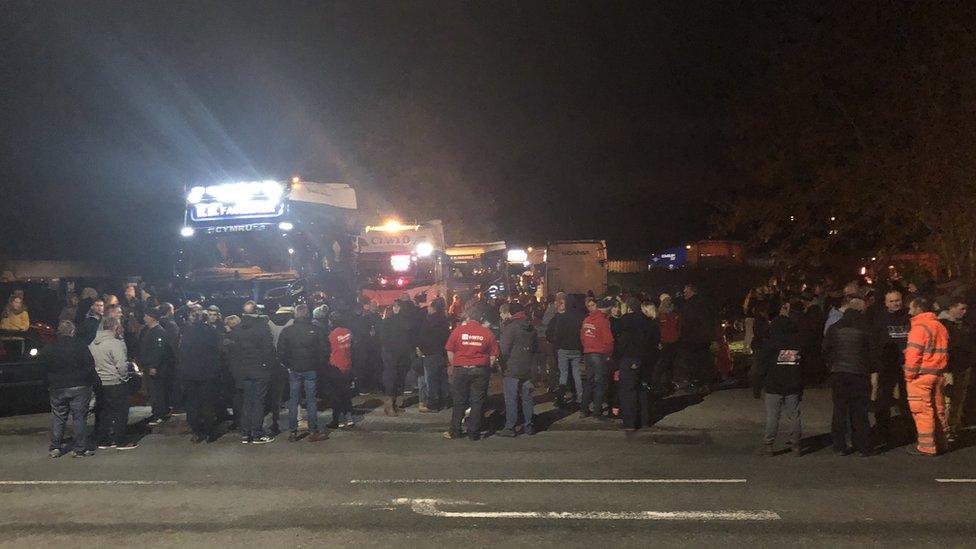 Crowds gathered in Ruthin to pay their respects to the three teenagers who died in the car crash