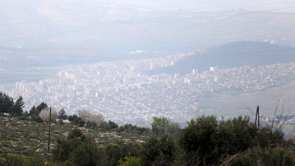 View of Syrian city of Afrin from Maryamayn village (11 March 2018)