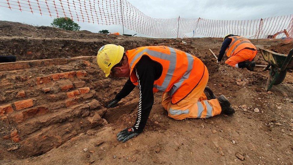 Archaeologists working at the site