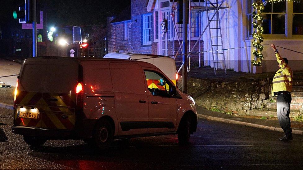 Police at scene of RTC in Flimwell