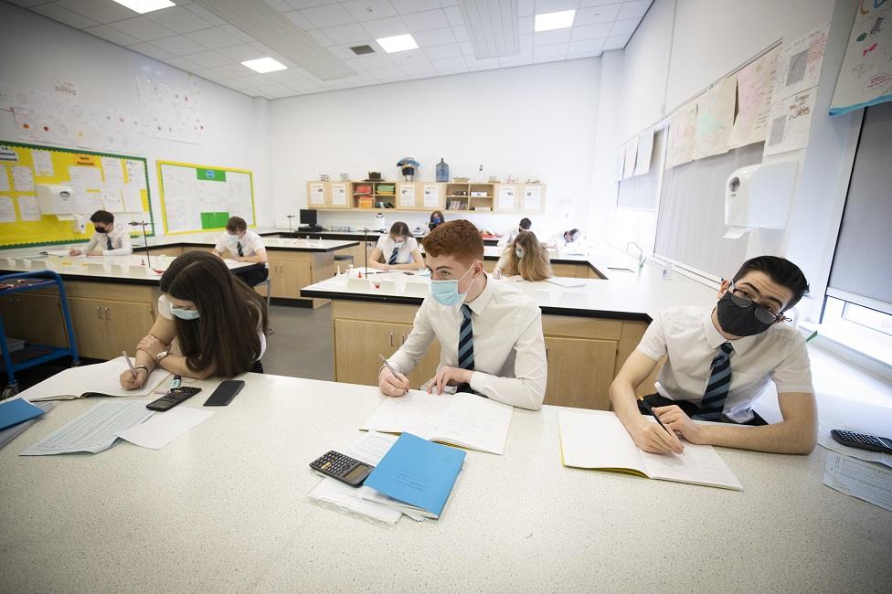 School children in masks