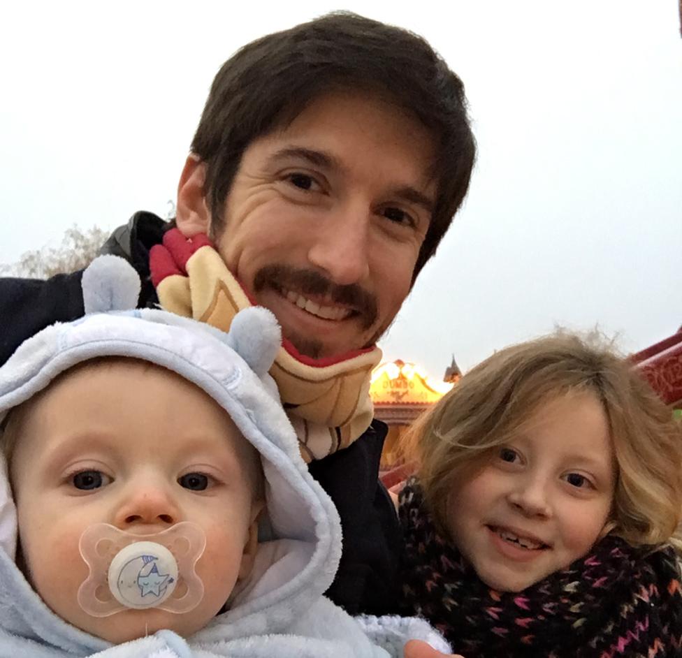 Eva with father Paul and baby brother