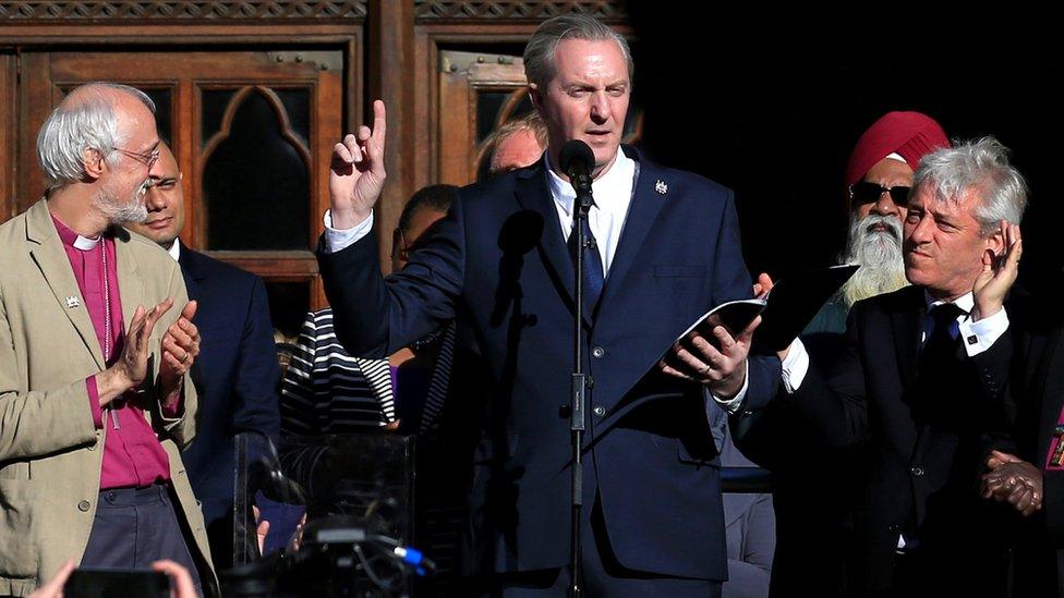 Tony Walsh at Manchester Arena vigil