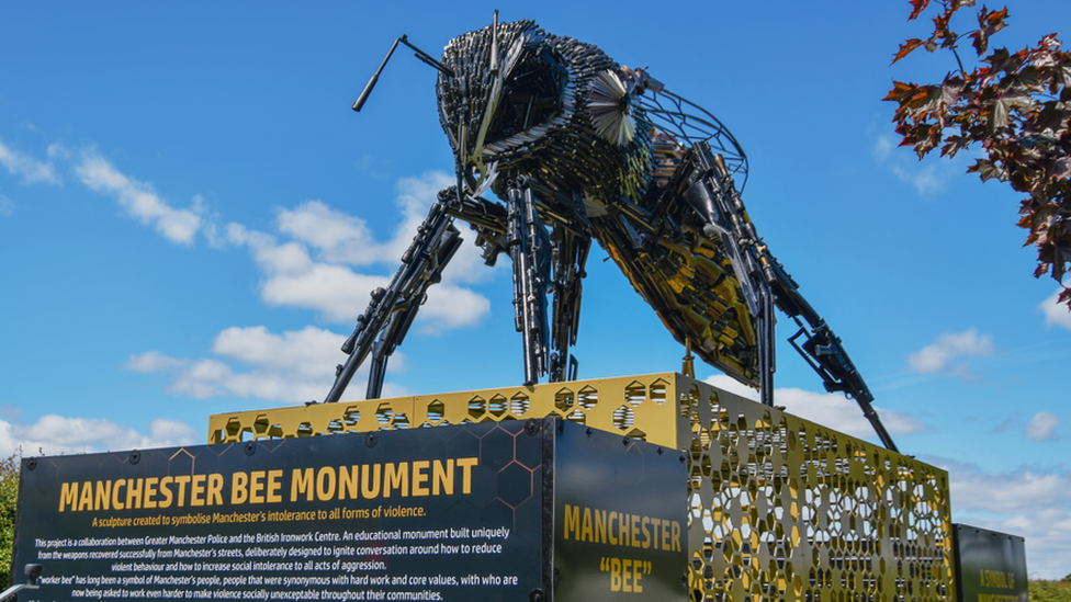 The sculpture when it was launched in Manchester