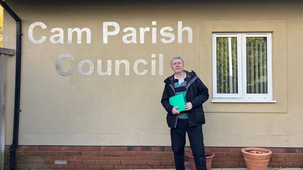 Jon Fulcher standing outside of Cam Parish Council