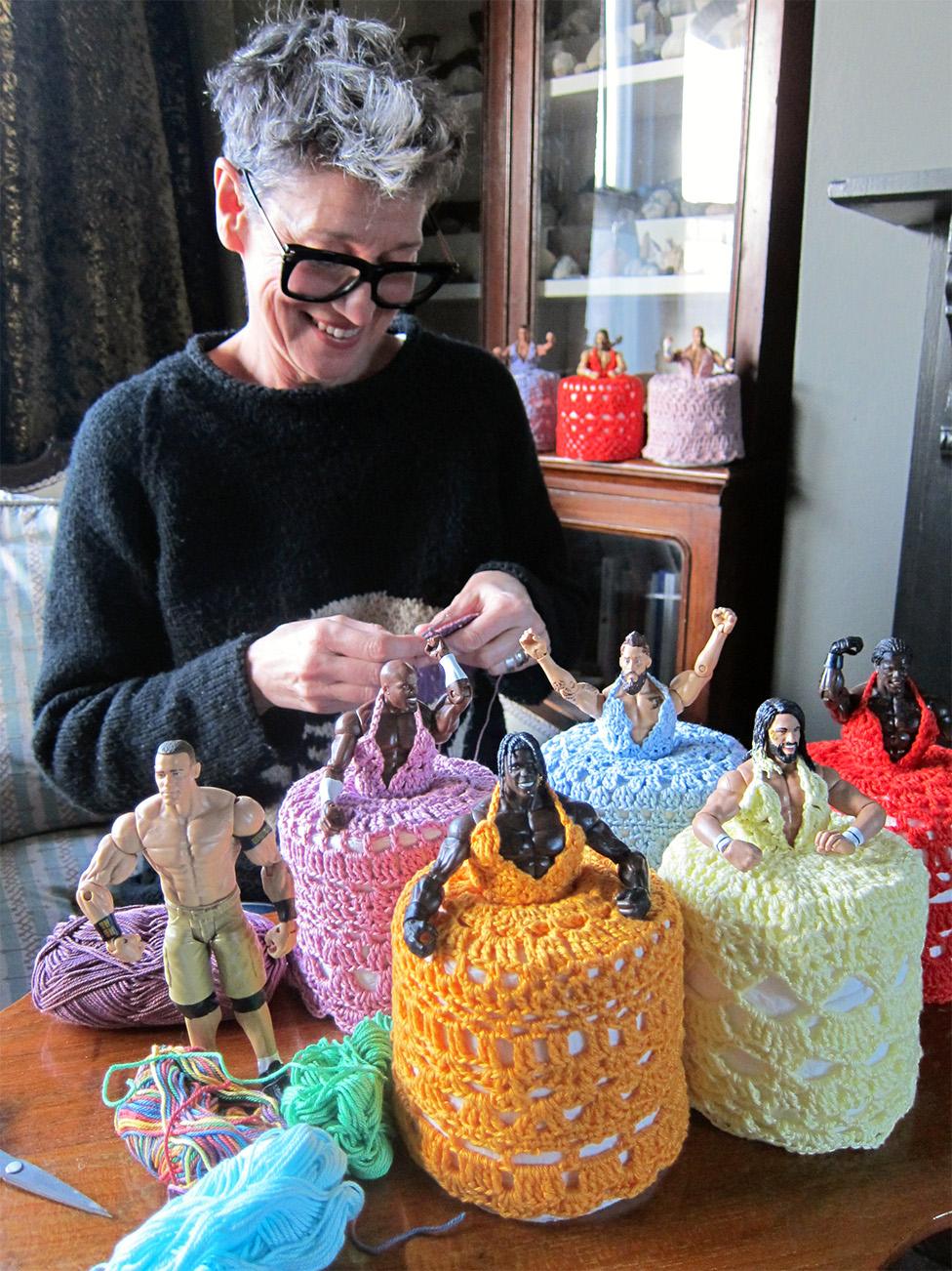 Artist Shauna Richardson crochets dresses for Original John dolls