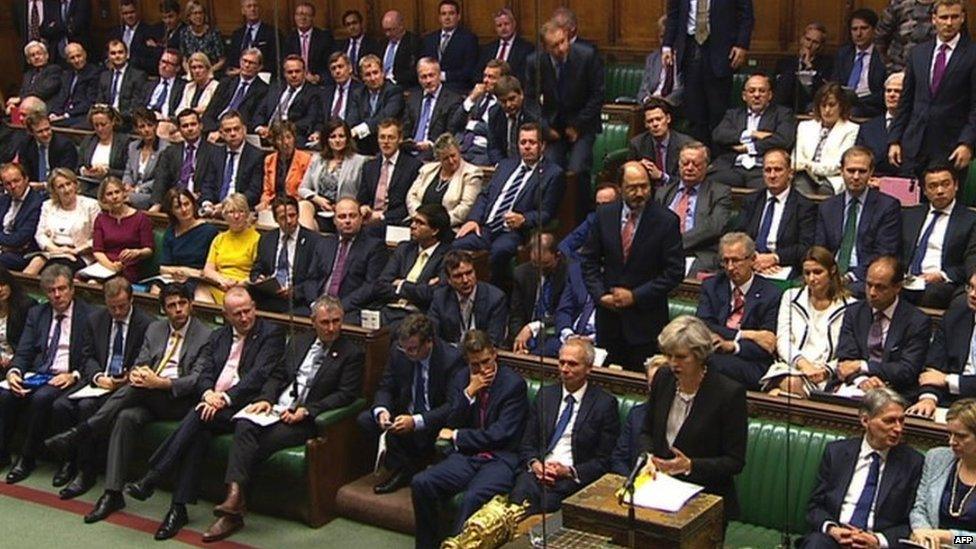 The Conservative benches during prime minister's questions