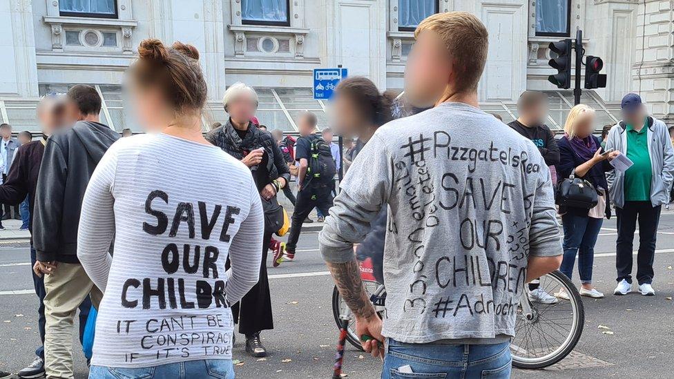 Image taken by a BBC reporter from a Save Our Children rally in London