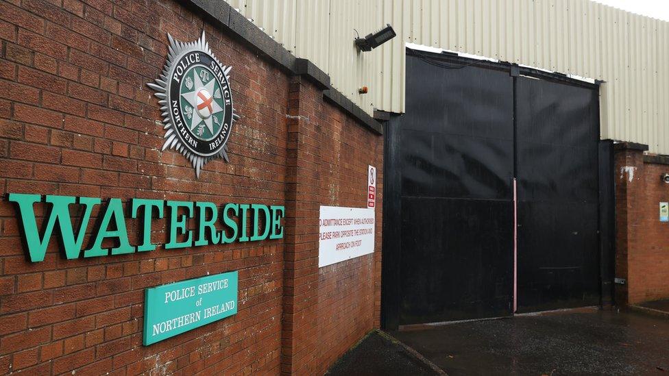 The front of the Waterside Police Station in Londonderry