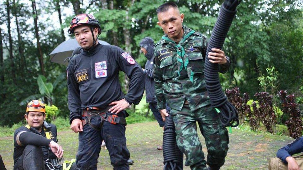 Rescuers in Chiang Rai (27 June)