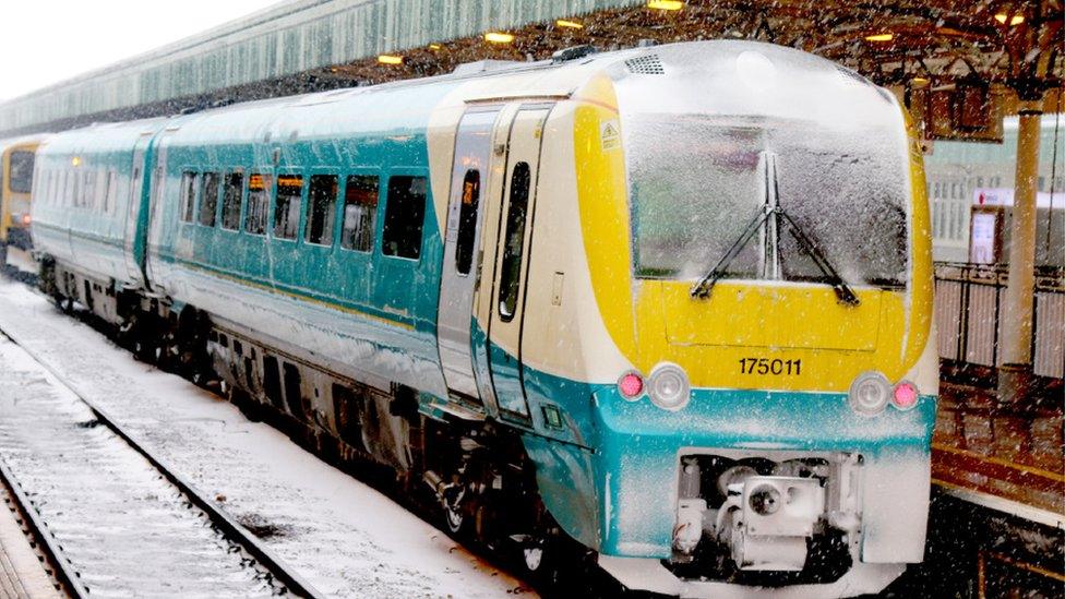 A frosty train at Cardiff Central Station