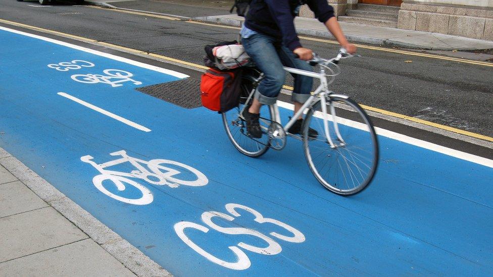 Blue cycle Superhighways in London