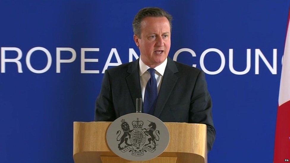 David Cameron at a European Council summit