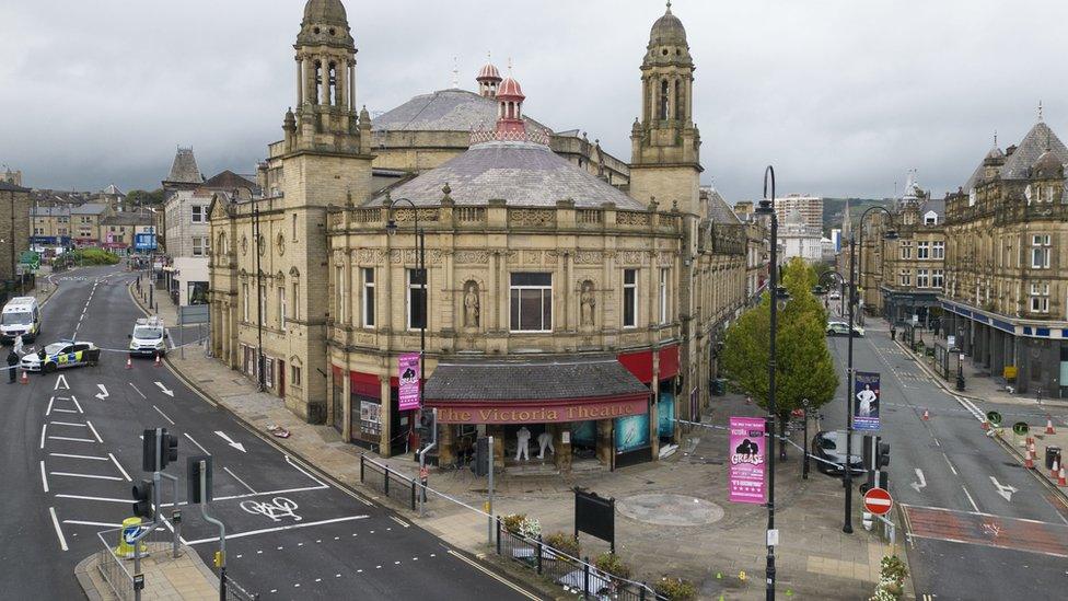 Police scene in Halifax town centre