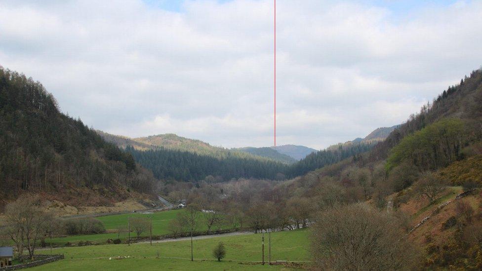 Proposed location of phone mast at Foel Friog in Snowdonia