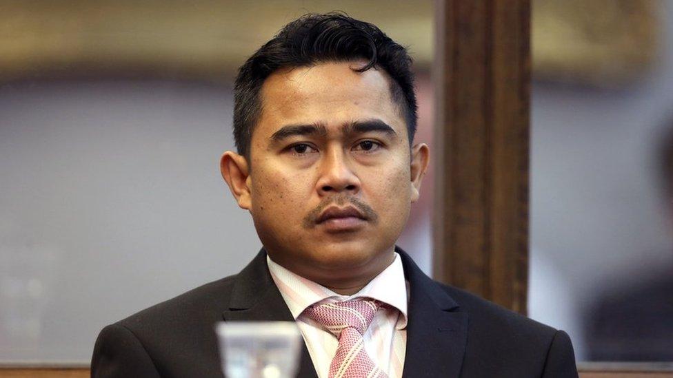 Former Malaysian diplomat Muhammad Rizalman bin Ismail sits in the dock as he pleads guilty in Wellington on 30 November 2015, to the indecent assault of a New Zealand woman, with a court hearing he burst into her bedroom naked from the waist down