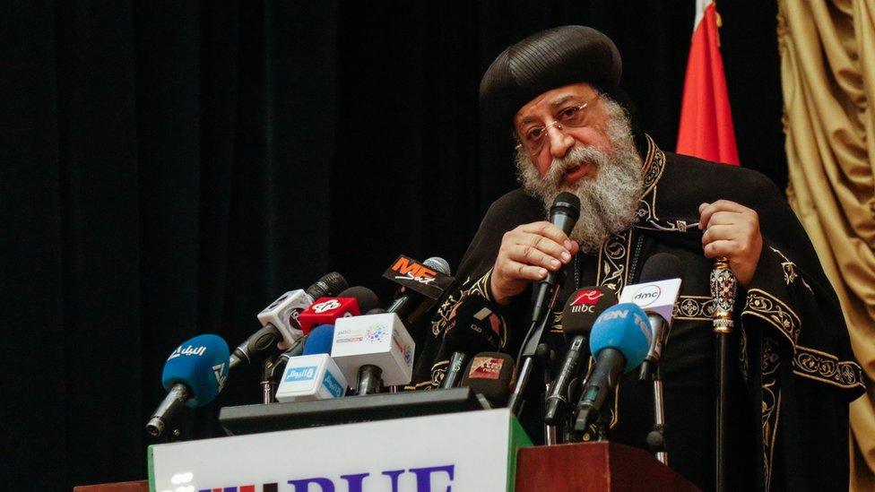 Pope Tawadros II at a speech