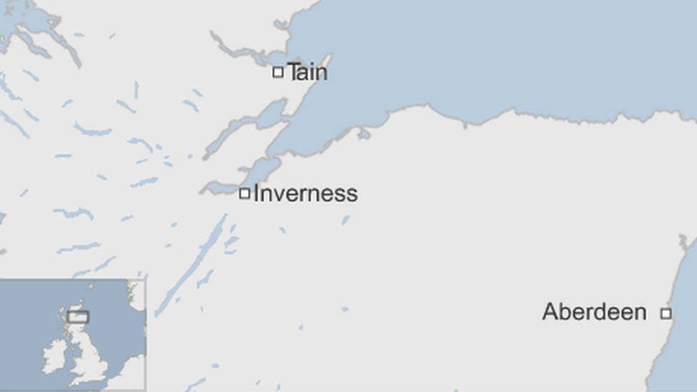 Map showing where Tain is