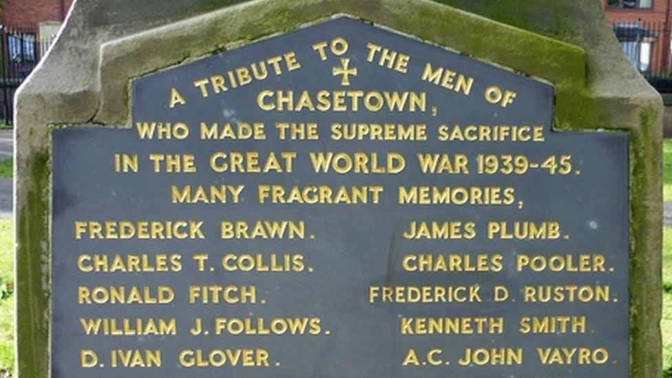 Chasetown's war memorial