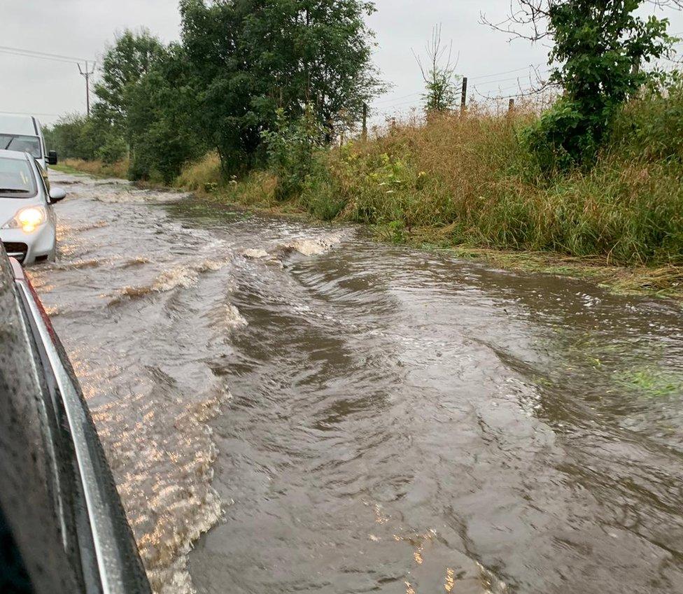 Flooding on A77