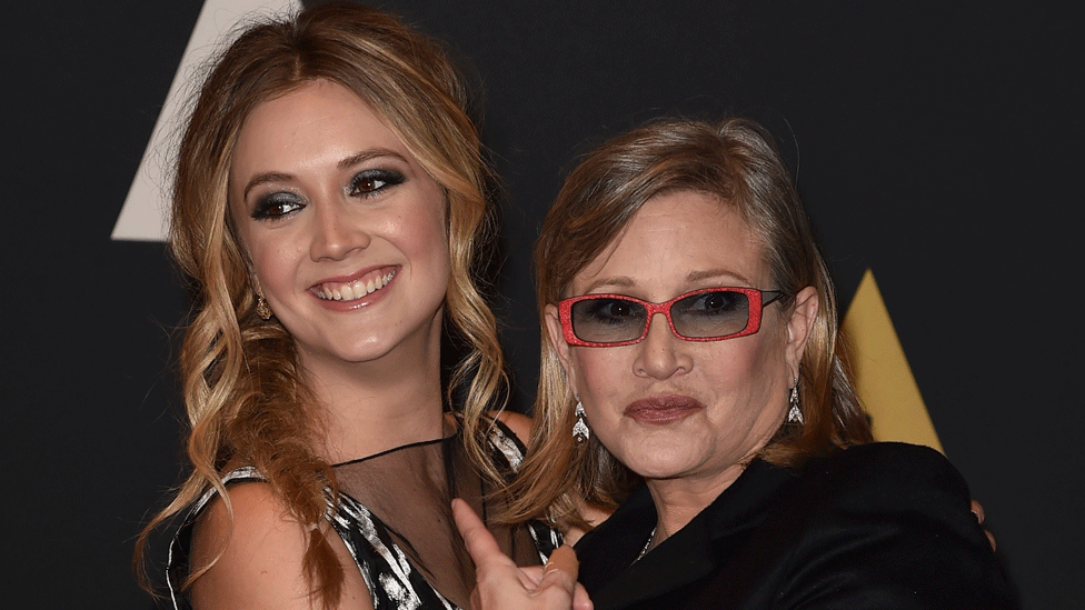 Billie Lourd and Carrie Fisher