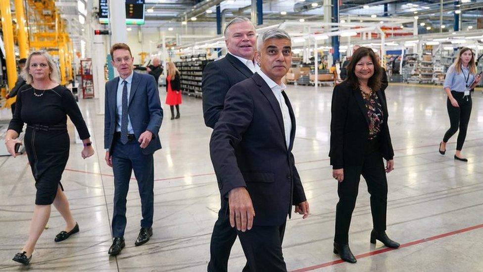 Andy Street and Sadiq Khan during a trip to LEVC