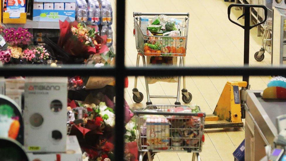 Trolleys in the supermarket