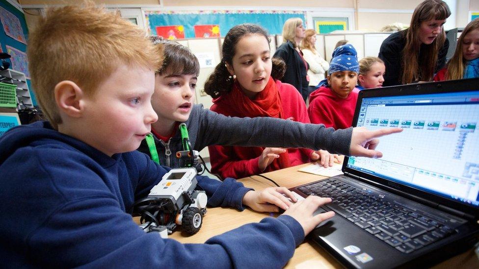 Children learning to code