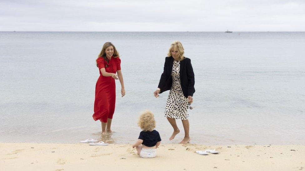 Carrie Johnson and Jill Biden